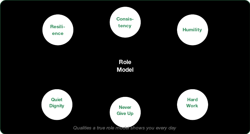 Qualities a role model teaches you — diagram